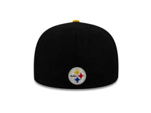Load image into Gallery viewer, Pittsburgh Steelers New Era NFL 59FIFTY 5950 Fitted Cap Hat Black Crown Yellow Visor Team Color Logo (Felt Frill)