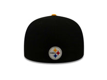 Load image into Gallery viewer, Pittsburgh Steelers New Era NFL 59FIFTY 5950 Fitted Cap Hat Black Crown Yellow Visor Team Color Logo (Edge Flare)