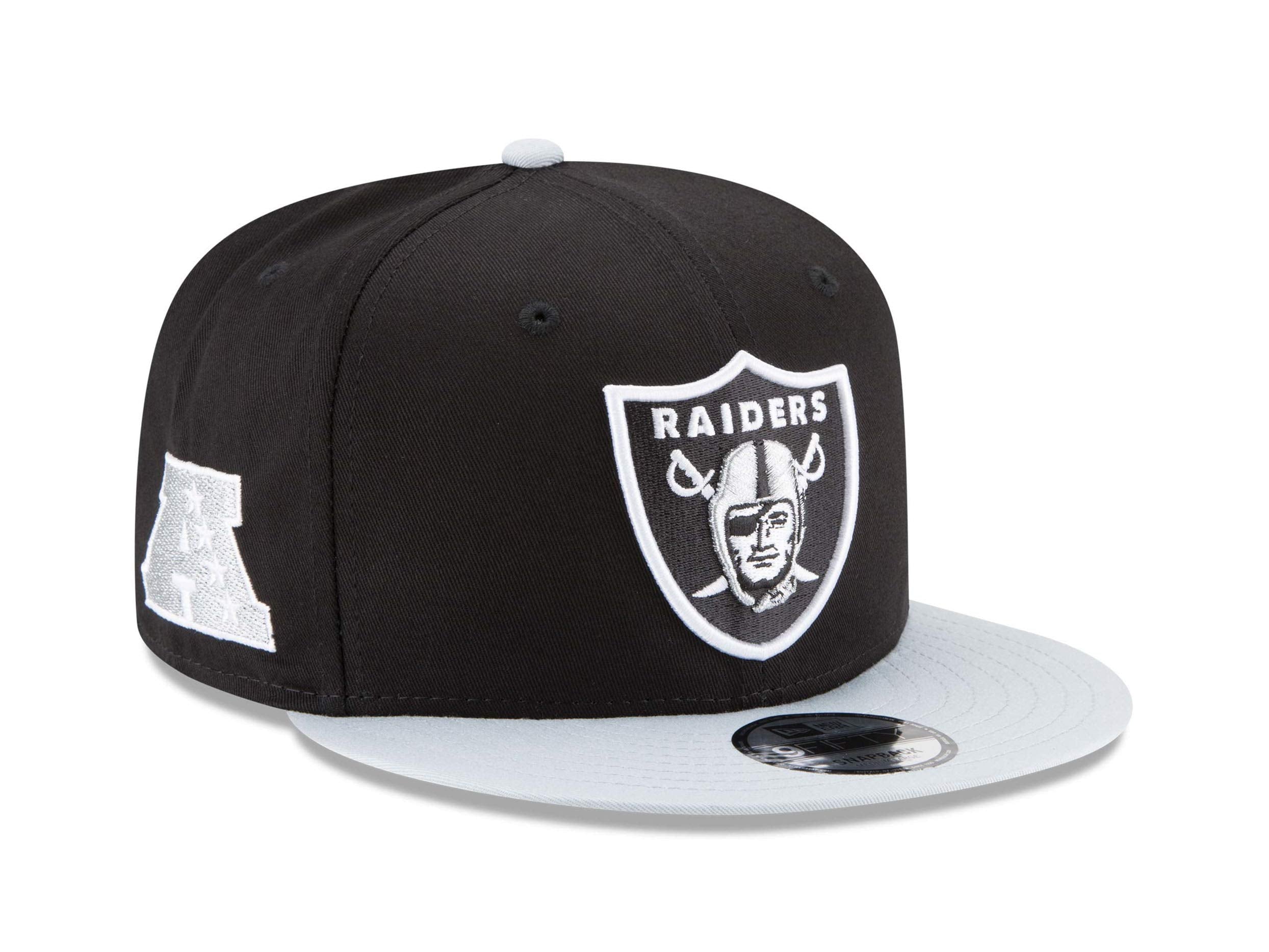 New Era Oakland Raiders Baycik Snapback Adjustable Hat - Black/Silver