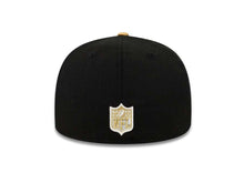 Load image into Gallery viewer, New Orleans Saints New Era NFL 59FIFTY 5950 Fitted Cap Hat Black Crown Metallic Gold Visor Metallic Gold/White Logo
