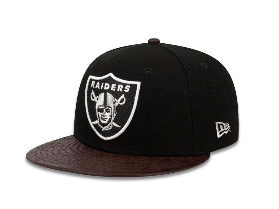 Oakland Raiders New Era 59FIFTY 5950 Fitted Cap Hat Black Crown