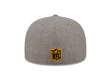Load image into Gallery viewer, Los Angeles Chargers New Era NFL 59FIFTY 5950 Fitted Cap Hat Heather Gray Crown Navy Leopard Print Visor Team Color Logo (Leopardvize)