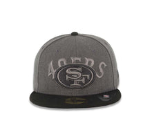 Load image into Gallery viewer, San Francisco 49ers New Era NFL 59FIFTY 5950 Fitted Cap Hat Heather Dark Gray Crown Black Visor Black/Gray Logo