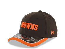 Load image into Gallery viewer, Cleveland Browns New Era NFL 39THIRTY 3930 Flexfit Cap Hat Brown Crown Black/Orange Visor Orange Text Logo