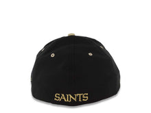 Load image into Gallery viewer, New Orleans Saints New Era NFL 39THIRTY 3930 Flexfit Cap Hat Black Crown Wheat Visor Team Color Logo
