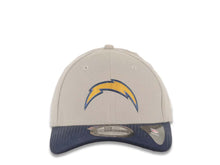 Load image into Gallery viewer, San Diego Chargers New Era NFL 39THIRTY 3930 Flexfit Cap Hat Gray Crown Navy Visor Fused Metallic Applique Team Color Logo (2015 Draft)
