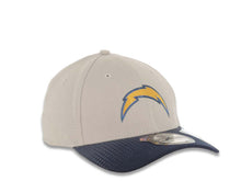 Load image into Gallery viewer, San Diego Chargers New Era NFL 39THIRTY 3930 Flexfit Cap Hat Gray Crown Navy Visor Fused Metallic Applique Team Color Logo (2015 Draft)
