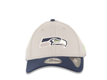 Load image into Gallery viewer, Seattle Seahawks New Era NFL 39THIRTY 3930 Flexfit Cap Hat Gray Crown Navy Blue Visor Team Color Logo