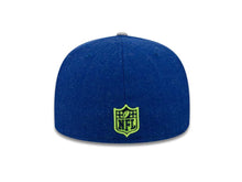 Load image into Gallery viewer, Seattle Seahawks New Era NFL 59FIFTY 5950 Fitted Cap Hat Heather Navy Crown Heather Gray Visor Team Color Logo