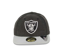 Load image into Gallery viewer, Oakland Raiders New Era NFL 59FIFTY 5950 Low Crown Fitted Cap Hat Heather Dark Gray Crown Gray Visor Team Color Logo