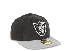 Load image into Gallery viewer, Oakland Raiders New Era NFL 59FIFTY 5950 Low Crown Fitted Cap Hat Heather Dark Gray Crown Gray Visor Team Color Logo
