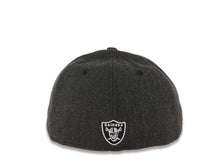 Load image into Gallery viewer, Oakland Raiders New Era NFL 59FIFTY 5950 Low Crown Fitted Cap Hat Heather Dark Gray Crown Gray Visor Team Color Logo