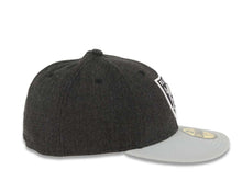 Load image into Gallery viewer, Oakland Raiders New Era NFL 59FIFTY 5950 Low Crown Fitted Cap Hat Heather Dark Gray Crown Gray Visor Team Color Logo