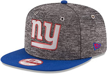 Load image into Gallery viewer, New York Giants New Era 9FIFTY 950 Snapback 2016 Draft Cap Hat Shadow Tech Dark Gray Crown Royal Blue Visor Team Color Logo With Metal Eyelets