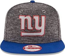 Load image into Gallery viewer, New York Giants New Era 9FIFTY 950 Snapback 2016 Draft Cap Hat Shadow Tech Dark Gray Crown Royal Blue Visor Team Color Logo With Metal Eyelets