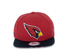Load image into Gallery viewer, Arizona Cardinals New Era 9FIFTY 950 Original Fit Snapback Cap Hat Maroon Crown Black Visor Team Color Logo (2016 Sideline)