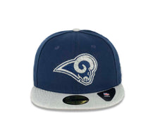 Load image into Gallery viewer, Los Angeles Rams New Era NFL 59FIFTY 5950 Fitted Heather Cap Hat Navy Crown Gray Visor Navy/Gray Logo