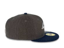 Load image into Gallery viewer, Los Angeles Rams New Era NFL 59FIFTY 5950 Fitted Heather Cap Hat Dark Gray Crown Navy Visor Black/White Logo
