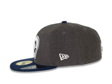 Load image into Gallery viewer, Los Angeles Rams New Era NFL 59FIFTY 5950 Fitted Heather Cap Hat Dark Gray Crown Navy Visor Black/White Logo