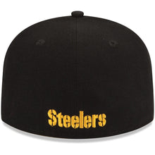 Load image into Gallery viewer, (Youth) Pittsburgh Steelers New Era NFL 59FIFTY 5950 Fitted Cap Hat Black Crown Yellow Visor Team Color Logo