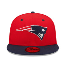 Load image into Gallery viewer, (Youth) New England Patriots New Era NFL 59FIFTY 5950 Kid Fitted Cap Hat Red Crown Navy Blue Visor Team Color Logo