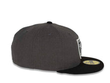 Load image into Gallery viewer, Oakland Raiders New Era 59FIFTY 5950 Fitted Cap Hat Heather Dark Gray Crown Black Visor Team Color Logo