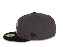 Load image into Gallery viewer, Oakland Raiders New Era 59FIFTY 5950 Fitted Cap Hat Heather Dark Gray Crown Black Visor Team Color Logo