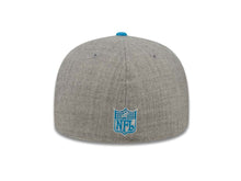 Load image into Gallery viewer, Los Angeles Chargers New Era NFL 59FIFTY 5950 Fitted Cap Hat Heather Gray Crown Sky Blue Visor Team Retro Color Script Logo
