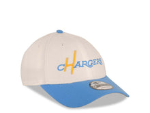 Load image into Gallery viewer, Los Angeles Chargers New Era NFL 9FORTY 940 Adjustable Cap Hat White Crown Sky Blue Visor Team Color Retro Text Logo