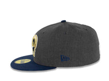 Load image into Gallery viewer, Los Angeles Rams New Era NFL 59FIFTY 5950 Fitted Heather Cap Hat Dark Gray Crown Navy Visor Team Color Logo