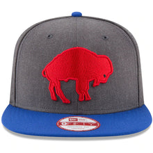 Load image into Gallery viewer, Buffalo Bills New Era NFL 9FIFTY 950  Core Classic Snapback Cap Hat Heather Dark Gray Crown Royal Blue Visor Red Team Color Retro Logo