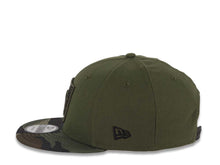 Load image into Gallery viewer, Raiders New Era 9FIFTY 950 Snapback Cap Hat Olive Green Crown Camo Visor Black/Olive Green Logo