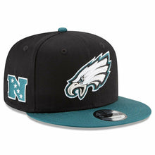 Load image into Gallery viewer, Philadelphia Eagles New Era NFL 9FIFTY 950 Snapback Cap Hat Black Crown Green Visor Team Colo Logo (Baycik)