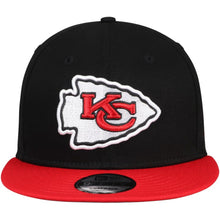 Load image into Gallery viewer, Kansas City Chiefs New Era NFL 9FIFTY 950 Snapback Cap Hat Black Crown Red Visor Team Color Logo Gray UV