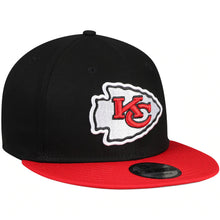 Load image into Gallery viewer, Kansas City Chiefs New Era NFL 9FIFTY 950 Snapback Cap Hat Black Crown Red Visor Team Color Logo Gray UV