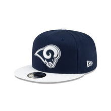 Load image into Gallery viewer, Los Angeles Rams New Era NFL 9FIFTY 950 Snapback Baycik Cap Hat Navy Crown White Visor Navy/White Logo