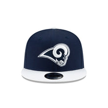 Load image into Gallery viewer, Los Angeles Rams New Era NFL 9FIFTY 950 Snapback Baycik Cap Hat Navy Crown White Visor Navy/White Logo
