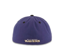 Load image into Gallery viewer, Baltimore Ravens New Era NFL 59FIFTY 5950 Fitted 2-Tone Cap Hat Purple Crown Black Visor Black Logo