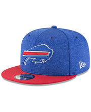 Load image into Gallery viewer, Buffalo Bills New Era NFL 9FIFTY 950 Snapback 2018 Sideline Cap Hat Royal Blue Crown Red Visor Team Color Logo