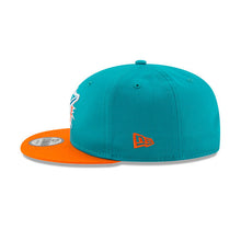 Load image into Gallery viewer, Miami Dolphins New Era NFL 9FIFTY 950 Snapback Basic Cap Hat Aqua Crown Orange Visor Team Color Logo