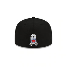 Load image into Gallery viewer, Las Vegas Raiders New Era 59FIFTY 5950 Fitted 2021 Salute To Service Cap Hat Black Crown Camo Visor Team Color Logo
