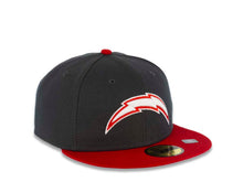 Load image into Gallery viewer, Los Angeles Chargers New Era NFL 59FIFTY 5950 Fitted Cap Hat Dark Gray Crown Red Visor White/Red Logo Gray UV (Color Pack)