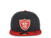 Load image into Gallery viewer, Las Vegas Raiders New Era 59FIFTY 5950 Fitted Cap Hat Dark Gray Crown Red Visor Red Logo (2-Tone Color Pack)