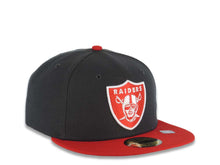Load image into Gallery viewer, Las Vegas Raiders New Era 59FIFTY 5950 Fitted Cap Hat Dark Gray Crown Red Visor Red Logo (2-Tone Color Pack)