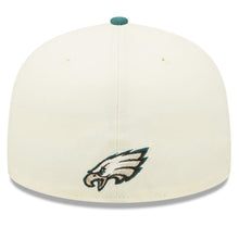 Load image into Gallery viewer, Philadelphia Eagles New Era NFL 59FIFTY 5950 Fitted Cap Hat Cream Crown Green Visor Team Color Logo (2022 Sideline)