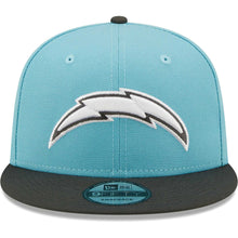 Load image into Gallery viewer, Los Angeles Chargers New Era NFL 9FIFTY 950 Snapback Cap Hat Light Blue Crown Dark Gray Visor White/Gray Logo (Color Pack)