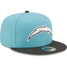 Load image into Gallery viewer, Los Angeles Chargers New Era NFL 9FIFTY 950 Snapback Cap Hat Light Blue Crown Dark Gray Visor White/Gray Logo (Color Pack)