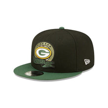 Load image into Gallery viewer, Green Bay Packers New Era NFL 9FIFTY 950 Snapback Cap Hat Black Crown Green Visor Camo Logo (2022 Salute To Service)