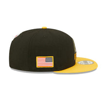 Load image into Gallery viewer, Pittsburgh Steelers New Era NFL 9FIFTY 950 Snapback Cap Hat Black Crown Yellow Visor Camo Logo (2022 Salute To Service)