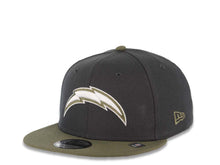 Load image into Gallery viewer, Los Angeles Chargers New Era NFL 9FIFTY 950 Snapback Cap Hat Dark Gray Crown Olive Visor White/Olive Green Logo (Color Pack)